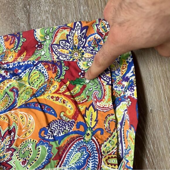 Polo Ralph Lauren Swim Trunks Mens Large Multicolor Paisley Lined Shorts 7"L - Picture 5 of 8